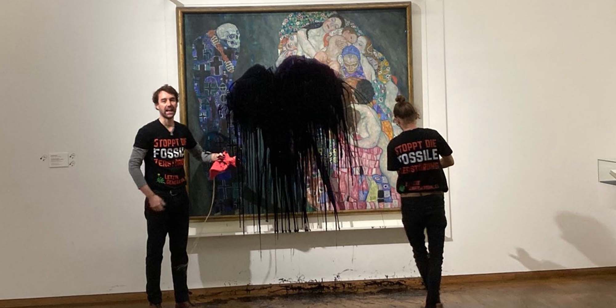 Farbattacke auf Klimt-Bild im Leopold Museum