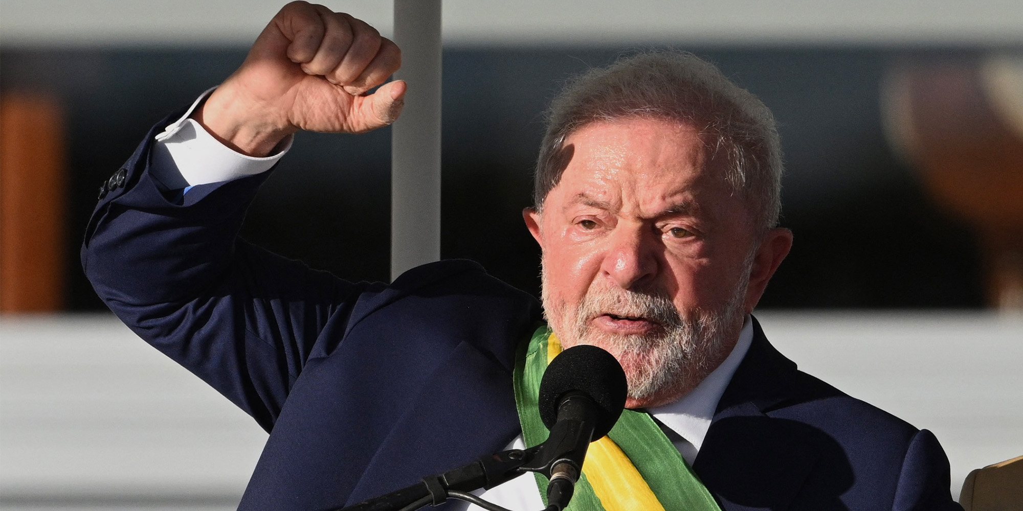 Der brasilianische Präsident Luiz Inacio Lula da Silva während seiner Angelobungsrede.
